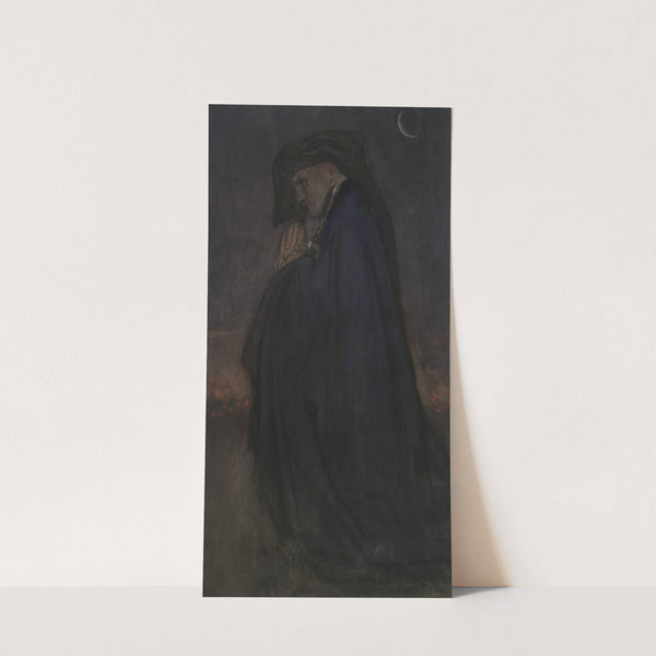 Study. Man in blue cloak, moonlight by Edwin Austin Abbey
