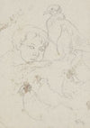 Study of a boy resting his head on his hand, depicted to the arms. (1860 - 1924)