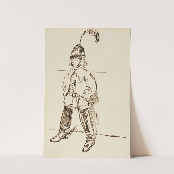 Study of a Child in Helmet and Boots by Charles Samuel Keene