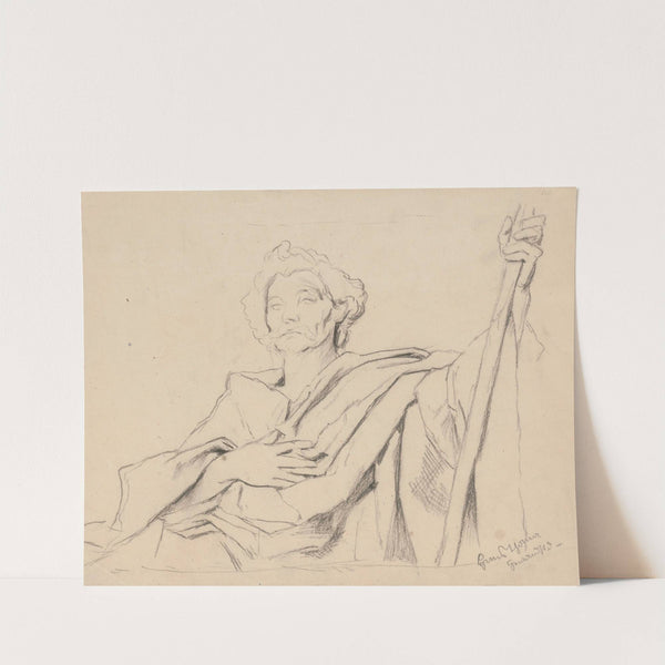 Study of a costume for the figure of King Gambrinus (1886) by Hans Thoma