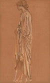 Study of a draped female figure for ‘The Sleep of Arthur in Avalon’