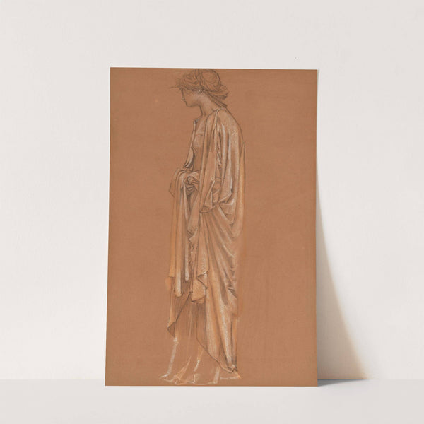 Study of a draped female figure for 'The Sleep of Arthur in Avalon' by Sir Edward Coley Burne-Jones