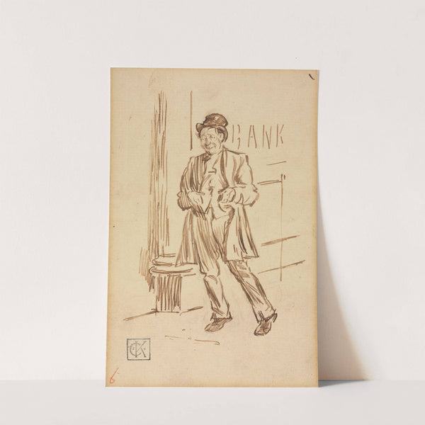 Study of a Drunken Man Passing a Bank by Charles Samuel Keene