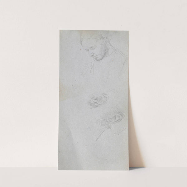 Study of a Face, ears (1860s) by Ernest Meissonier