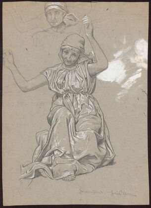 Study of a female figure; verso (study of a half-naked woman_1881 - 1885)