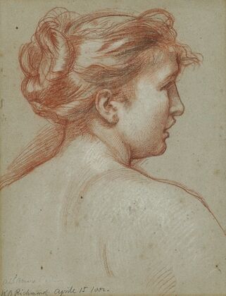 Study of a female head, seen from behind (1882)