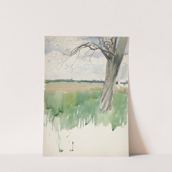 Study of a field and tree by Edwin Austin Abbey