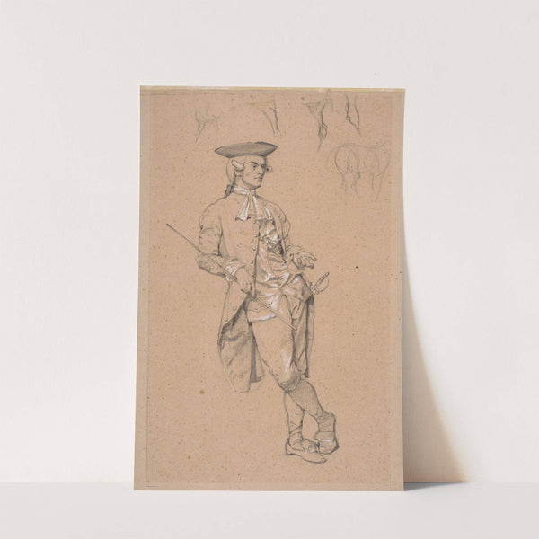 Study of a figure in 18th century costume for the painting “Tarło’s duel” (1869) by Maksymilian Gierymski