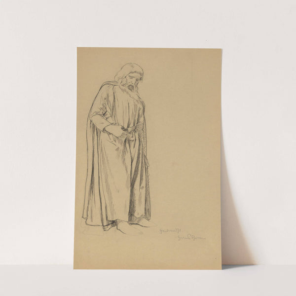 Study of a Figure of an Old Man in a Long Robe (1908) by Hans Thoma