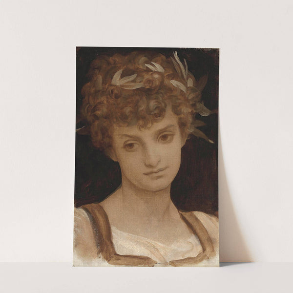 Study Of A Girl’s Head, Wreathed In Laurel by Frederic Leighton