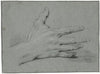 Study of a hand with stretched fingers
