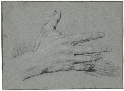 Study of a hand with stretched fingers