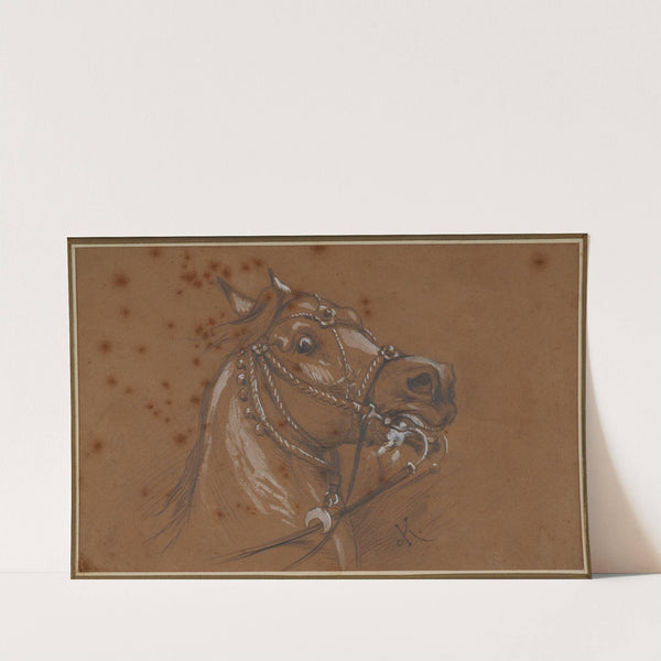 Study of a harnessed horse head by Juliusz Kossak