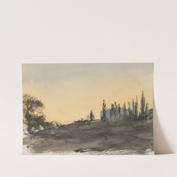 Study of a Hill with Trees by Barbara Bodichon