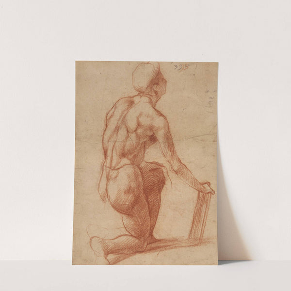 Study of a Kneeling Figure with a Sketch of a Face (1522–1526) by Andrea del Sarto
