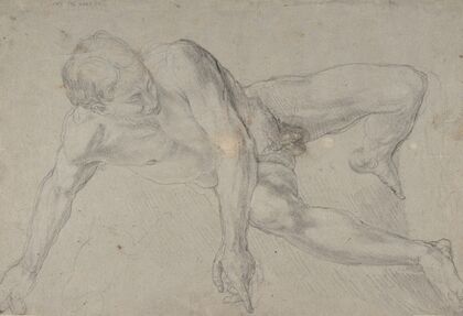 Study of a Kneeling Nude Male Figure