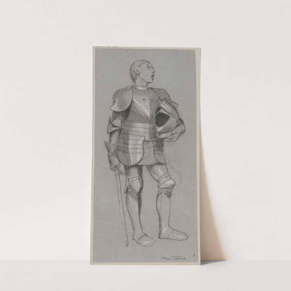 Study of a knight in armour (1893) by Hans Thoma