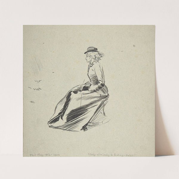 Study of a Lady in a Riding Habit by Phil May