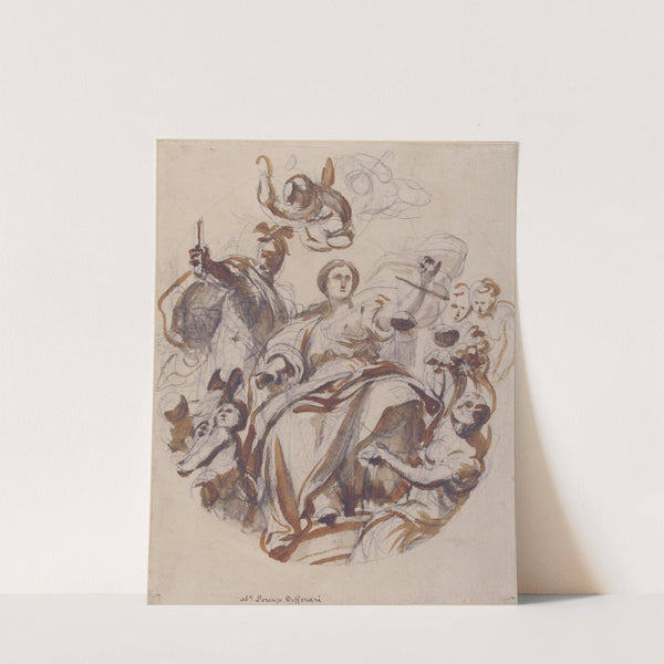 Study of a Lunette and Spandrel by Lorenzo De' Ferrari