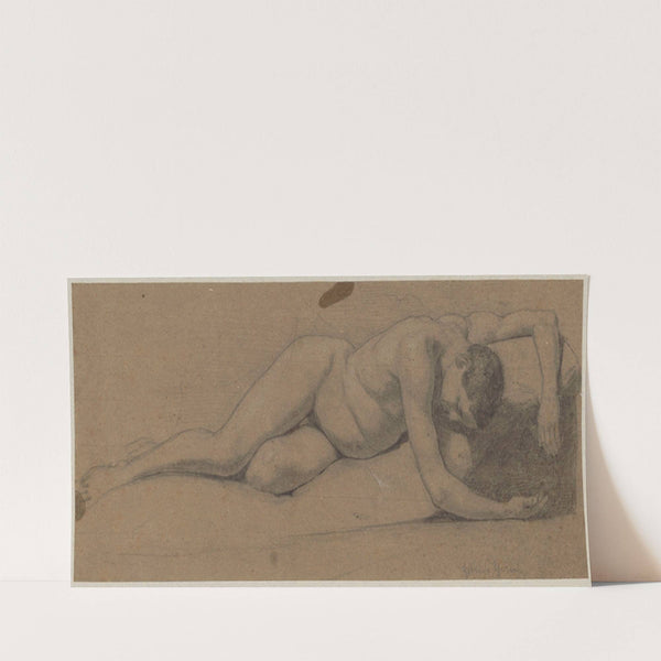 Study of a lying naked man (1880 - 1900) by Hans Thoma