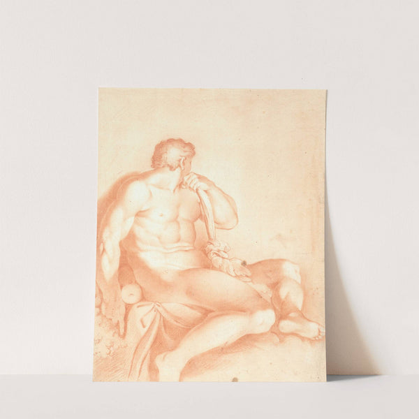 Study of a male nude after a figure from a fresco by Michelangelo by Ksawery Jan Kaniewski