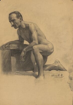 Study of a Man Kneeling on One Knee