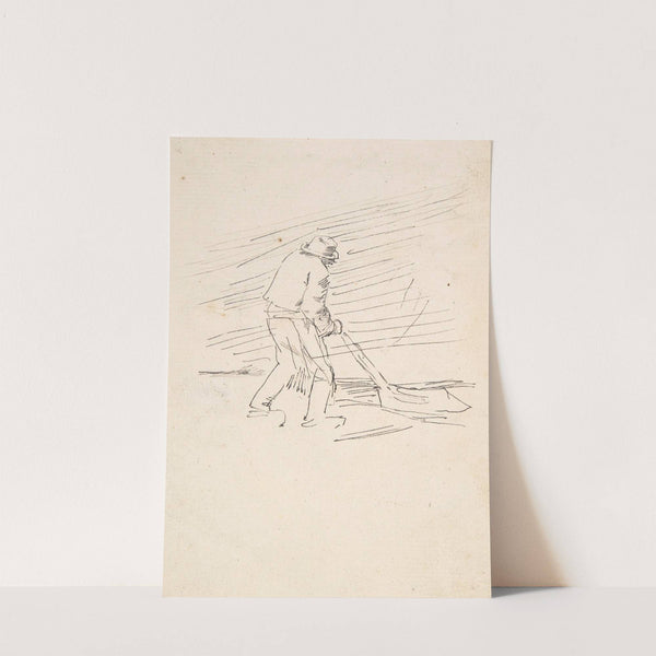 Study of a man pushing a plow (ca. 1870) by Félicien Rops