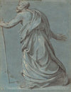 Study of a Man Walking towards the Left Holding a Staff