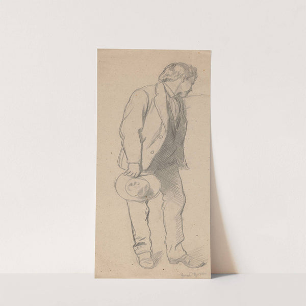 Study of a man with a hat in his right hand (1886) by Hans Thoma