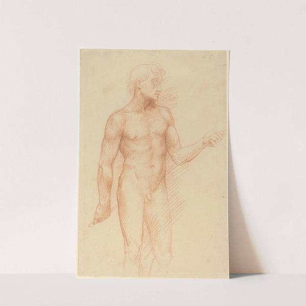 Study of a Man’s Figure, Holding Rod behind Back by Alphonse Legros