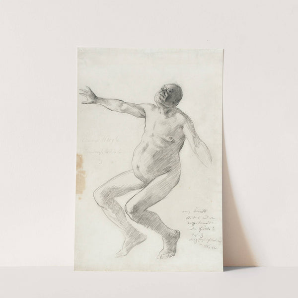 Study of a Nude Man Falling Backwards (circa 1894) by Lovis Corinth