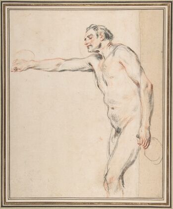 Study of a Nude Man Holding Bottles