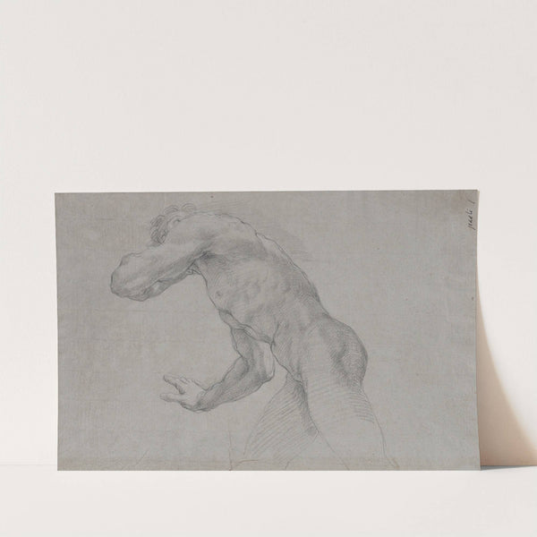 Study of a Nude Man in an Action Pose Seen from the Side by Giacomo Zoboli