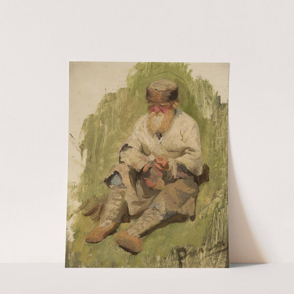 Study of a peasant on the grass by Ilya Efimovich Repin