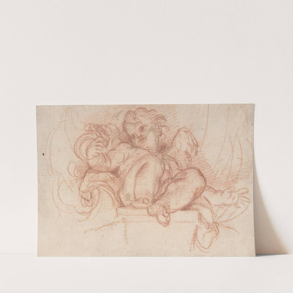Study of a Putto Seated on a Corbel in a Shell Niche (ca. 1674–76) by Carlo Maratti