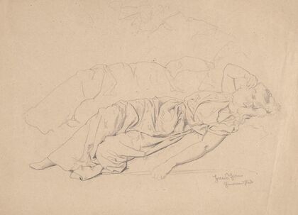 Study of a Reclining Woman Covering Her Eyes with Her Right Hand (1878)