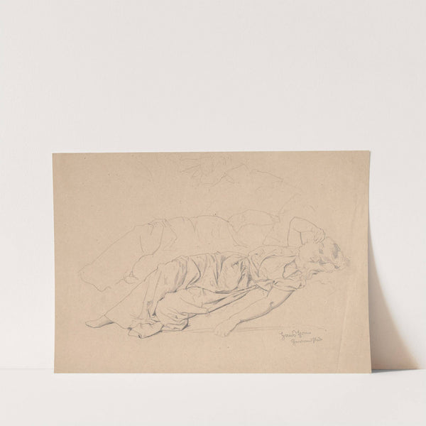 Study of a Reclining Woman Covering Her Eyes with Her Right Hand (1878) by Hans Thoma