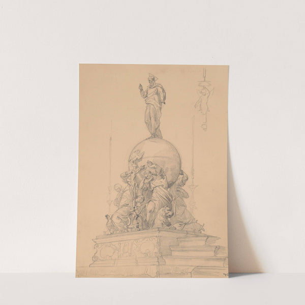 Study of a Sculptural Group with Evangelists Carrying the Globe by Józef Simmler