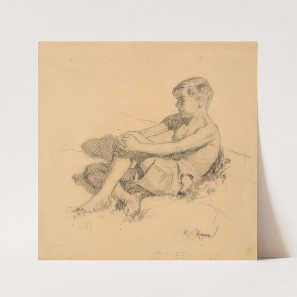 Study of a Seated Boy (1942) by Bohumil Hanák