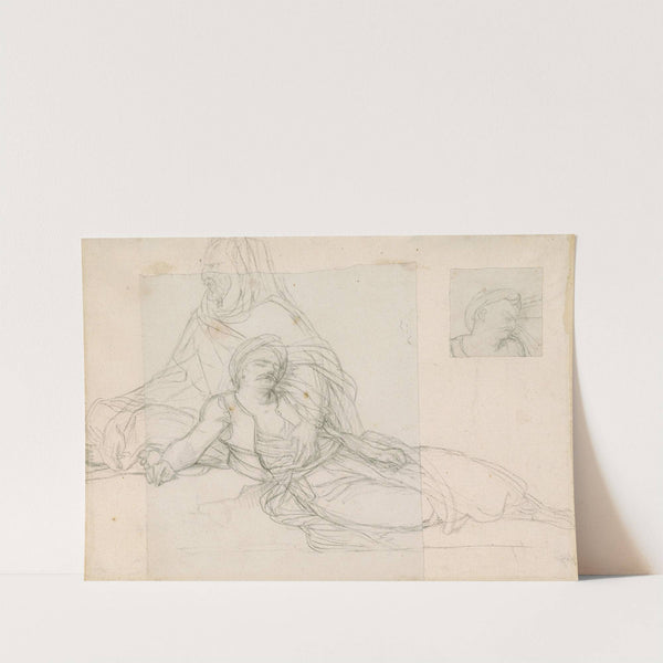 Study of a Seated Egyptian Warrior and His Wounded Comrade for ‘Napoleon Pardoning the Rebels at Cairo’ (1808) by Pierre-Narcisse Guérin