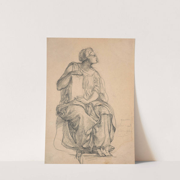 Study of a seated figure facing right by Louis Janmot