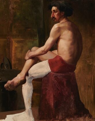 Study of a seated man (1885)