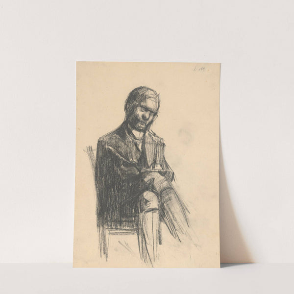 Study of a Seated Man Writing on his Knees with a Quill by Eduard Putra