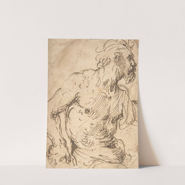 Study of a Seated Nude, Bearded Man in Half-Length by Francisco Herrera The Elder