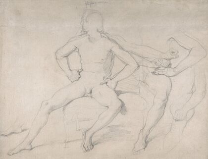 Study of a Seated Nude Male