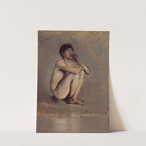 Study of a Seated Nude of a Young Man (1875–1885) by Ladislav Mednyánszky