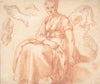 Study of a Seated Woman and Five Studies of Hands