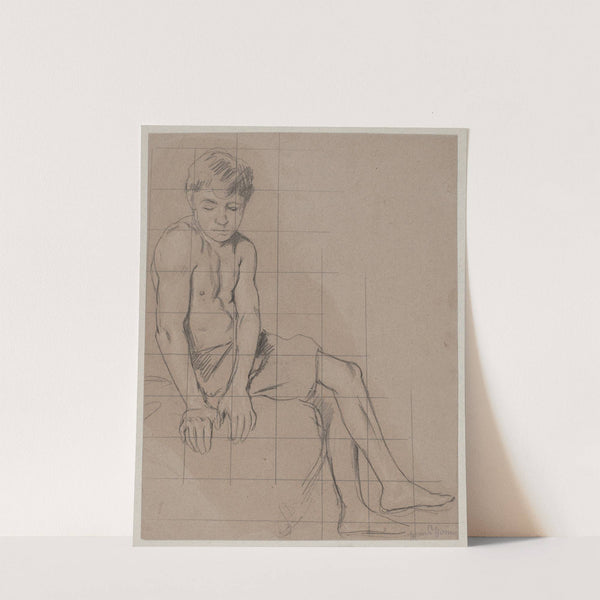 Study of a Sitting Boy (1892) by Hans Thoma