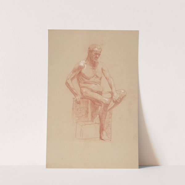 Study of a sitting male nude by Jozef Hanula