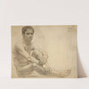 Study of a sitting male nude by Ferdinand Katona